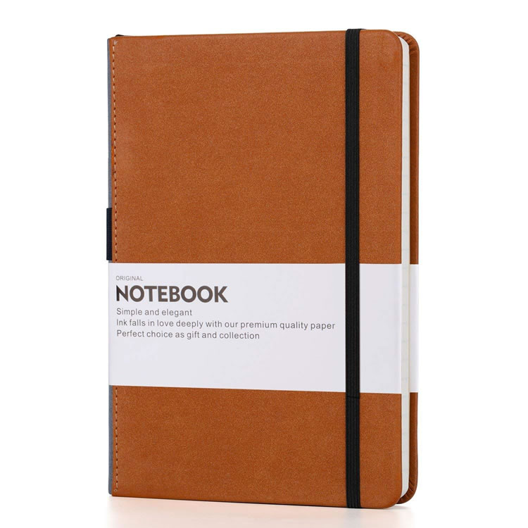 သားရေဖြင့်ထုပ်ထားသော A5 Notebook